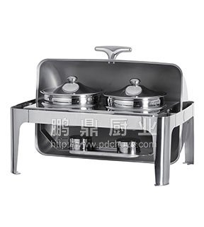 银都带圆盖不锈钢脚椭圆形餐炉AT61383